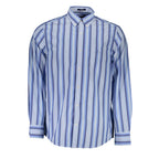 Black cotton men's T-shirt by Gant, showing a close-up of the fabric and classic fit on a mannequin.