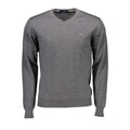 Harmont & Blaine men's gray wool sweater with crew neck and ribbed cuffs, stylish and warm for casual wear.