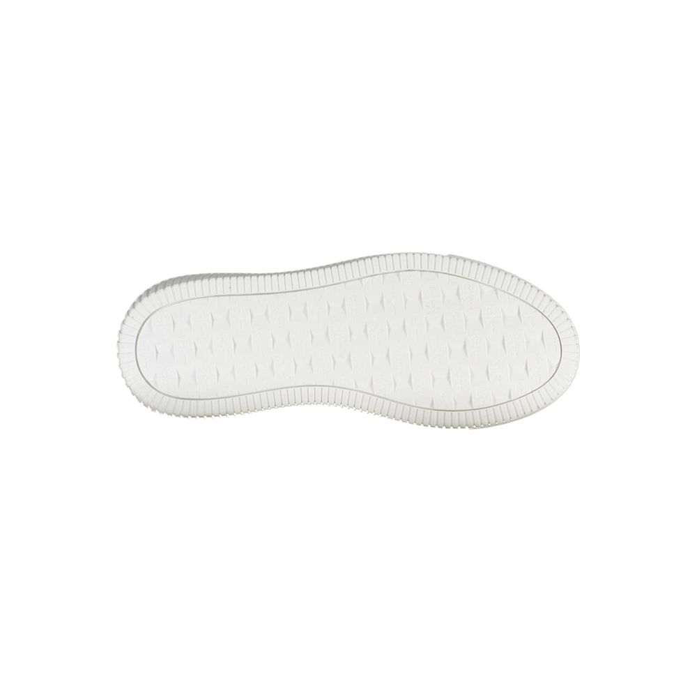Calvin Klein Bianco leather women's sneaker with white design and minimalist style, featuring laces and sleek sole.