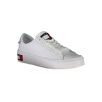 Tommy Hilfiger Bianco leather women's sneaker with white design and classic laces.