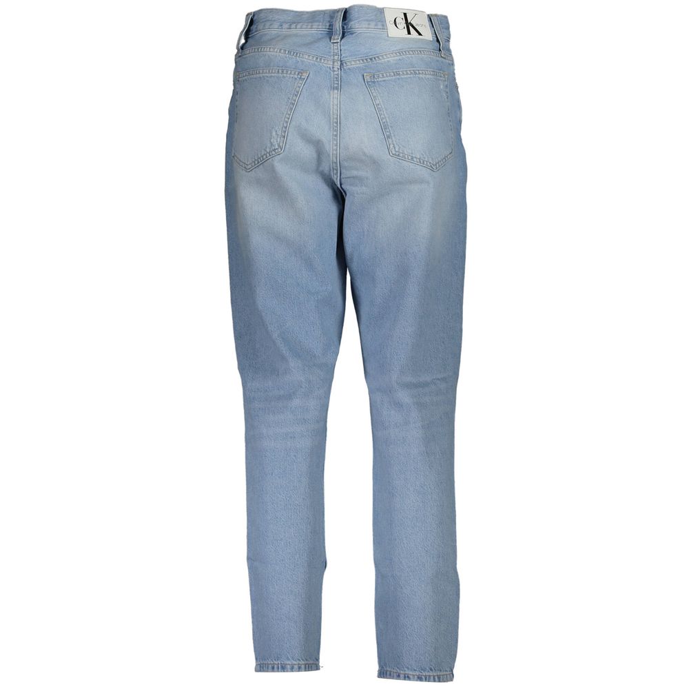Calvin Klein Azzurro cotton women's jeans, classic blue denim with a slim fit and five-pocket design.