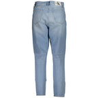 Calvin Klein Azzurro cotton women's jeans, classic blue denim with a slim fit and five-pocket design.