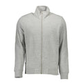 Superdry grey cotton men's sweatshirt with a classic crewneck and relaxed fit, displayed on a plain background.