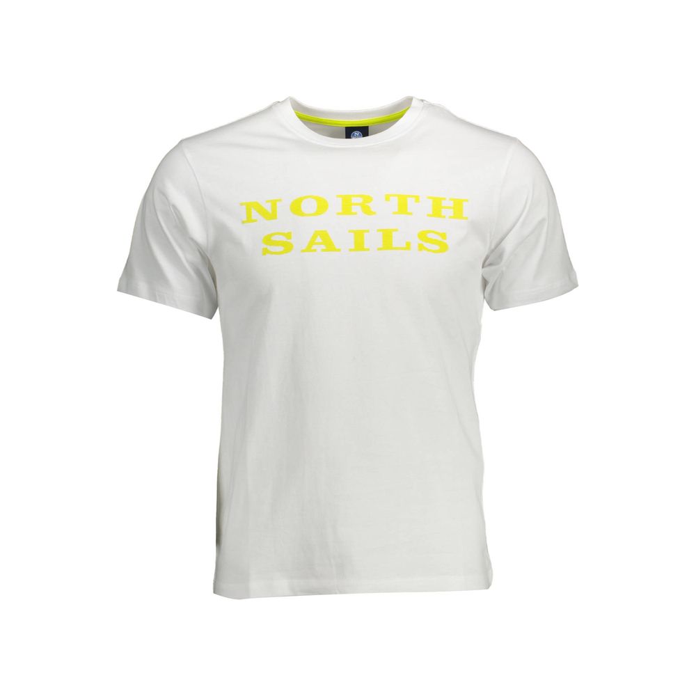 North Sails Bianco Cotton Men’s T-Shirt showing a white cotton t-shirt with a small logo on the chest.