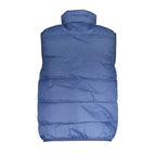 La Martina blue polyamide men's vest with a high collar and front zipper, designed for sporty and casual wear.
