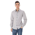 White cotton men's shirt by Costume National, featuring a classic fit and button-down collar, shown on a plain background.