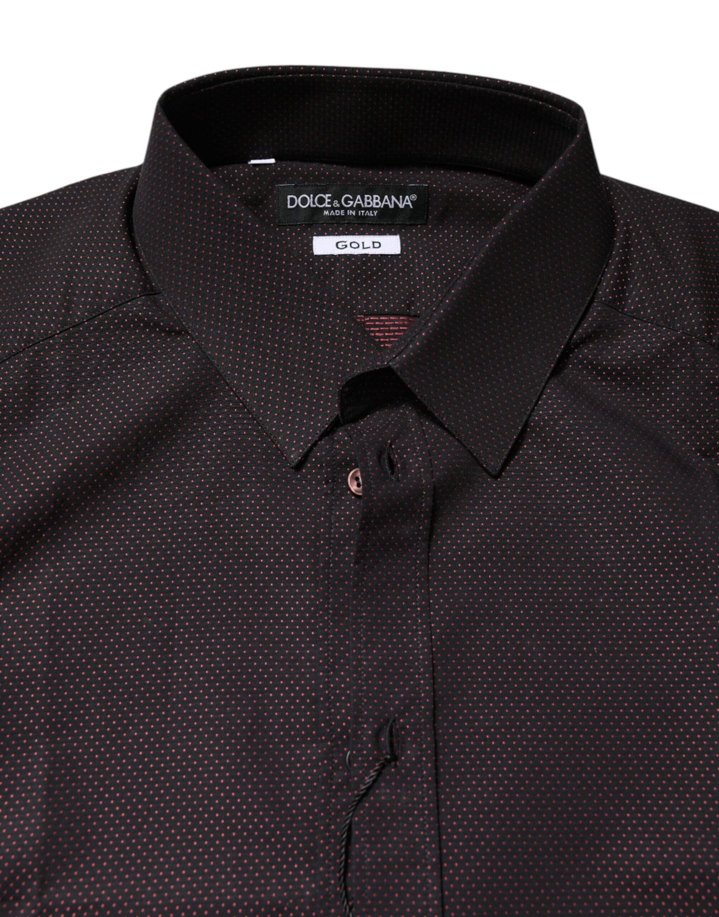 Dolce & Gabbana Maroon Jacquard Cotton GOLD Men Dress Shirt Dolce & Gabbana