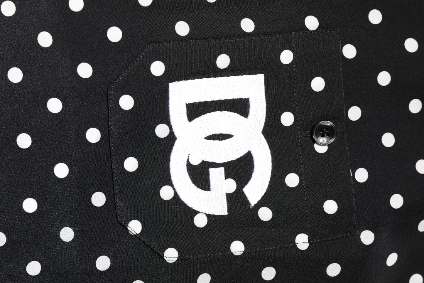Dolce & Gabbana Black Polka Dot Short Sleeves Casual Shirt Dolce & Gabbana