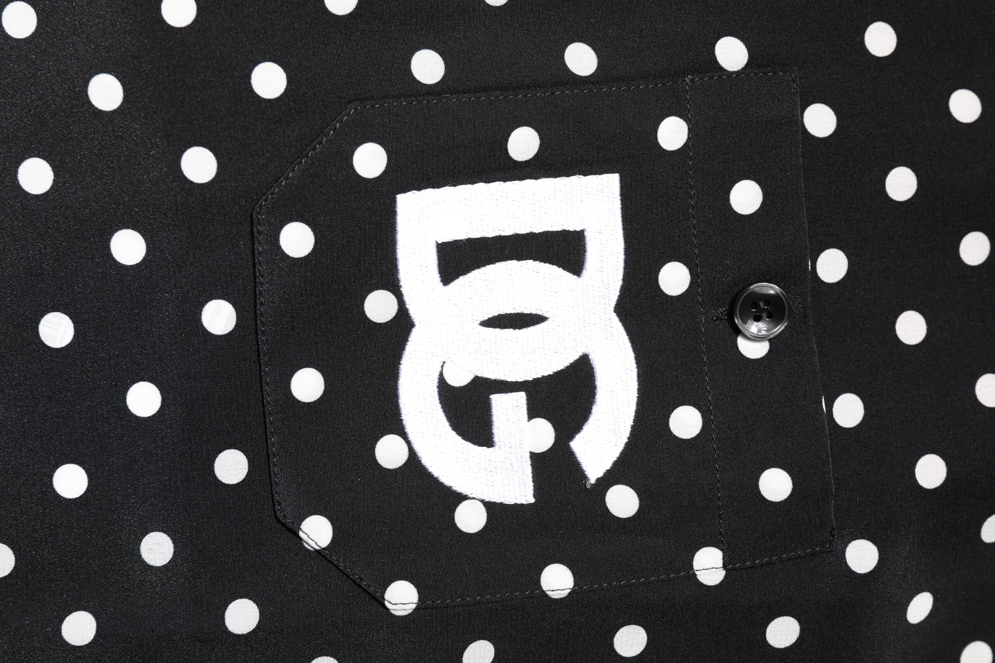 Dolce & Gabbana Black Polka Dot Short Sleeves Casual Shirt Dolce & Gabbana