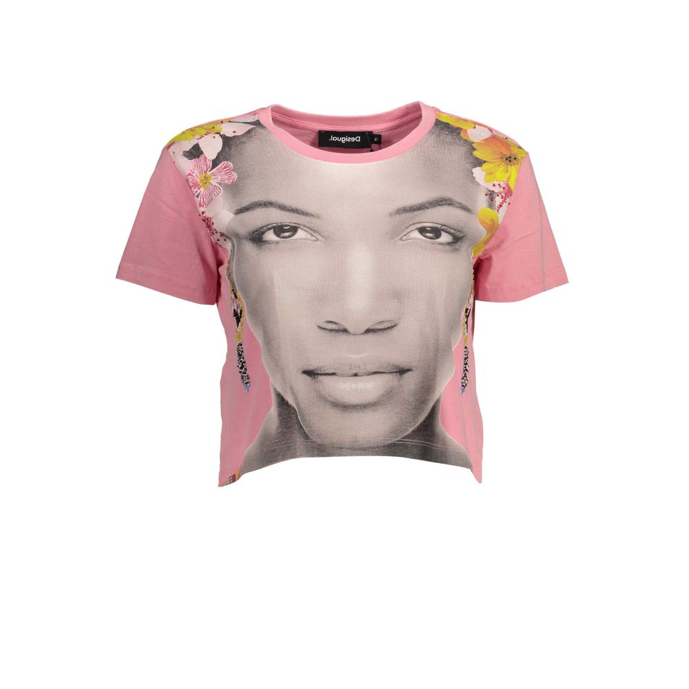 Desigual Pink Cotton Women Top Desigual