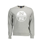 North Sails Grigio cotton men's sweatshirt with a relaxed fit and crewneck, featuring subtle branding and comfortable casual style.