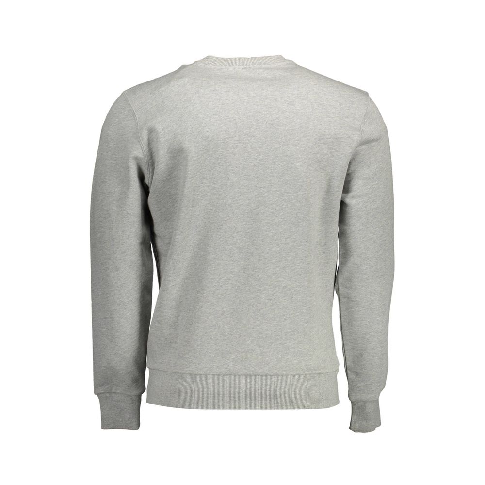 North Sails Grigio cotton men's sweatshirt with ribbed cuffs and crew neck, front logo, and casual fit.