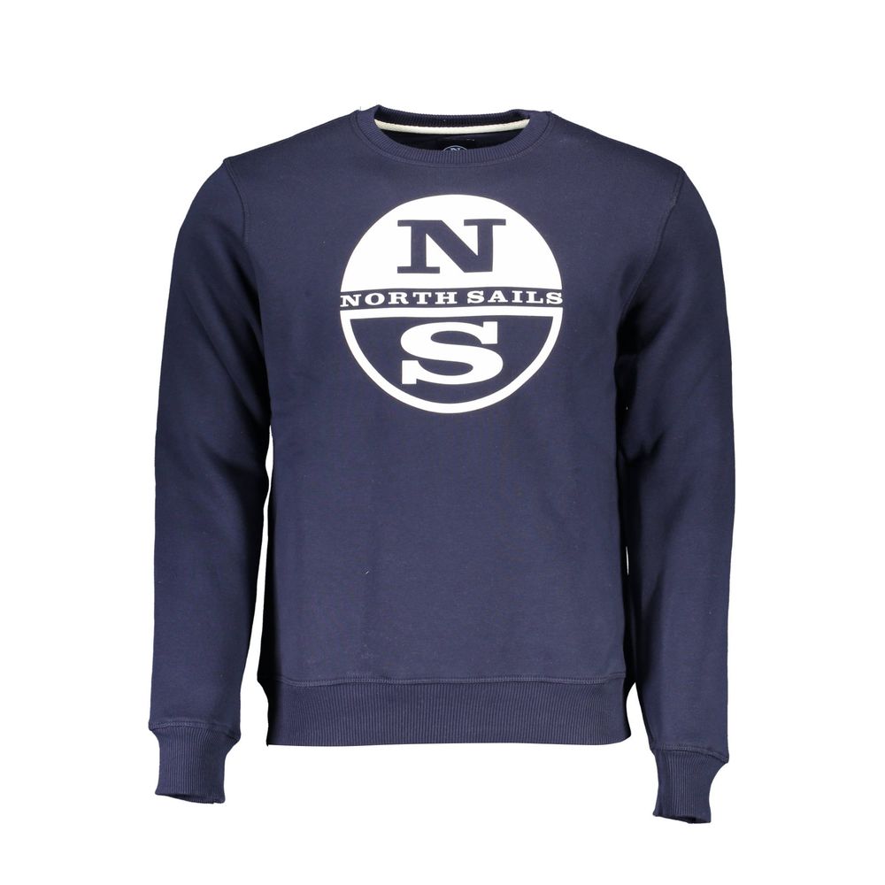 Gray North Sails cotton men's sweatshirt with a relaxed fit and crew neck, featuring subtle branding details.