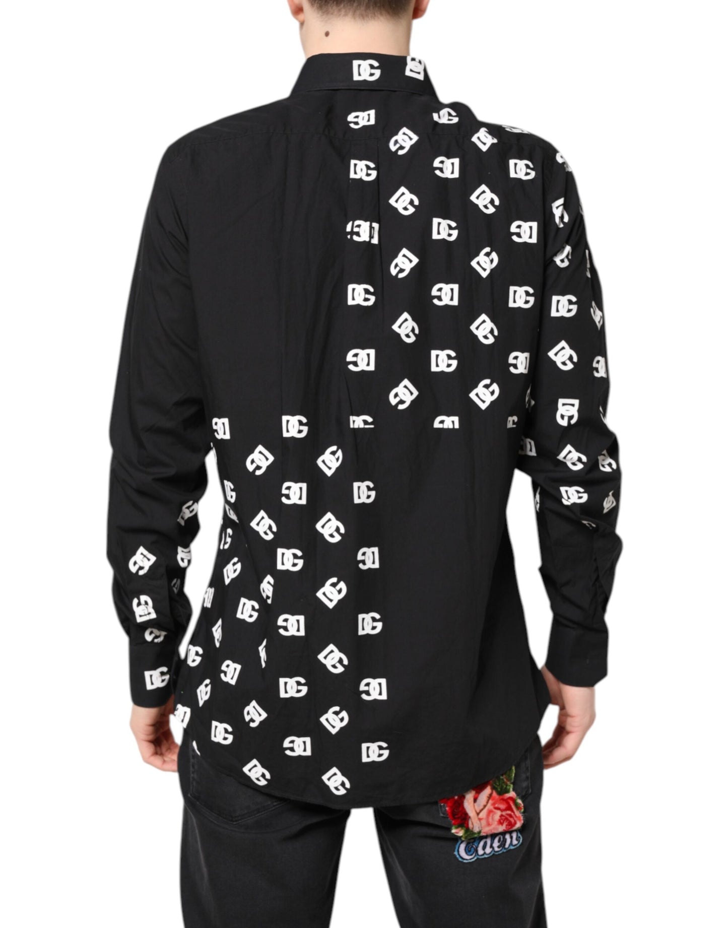 Dolce & Gabbana Black DG Logo Cotton MARTINI Dress Shirt Dolce & Gabbana