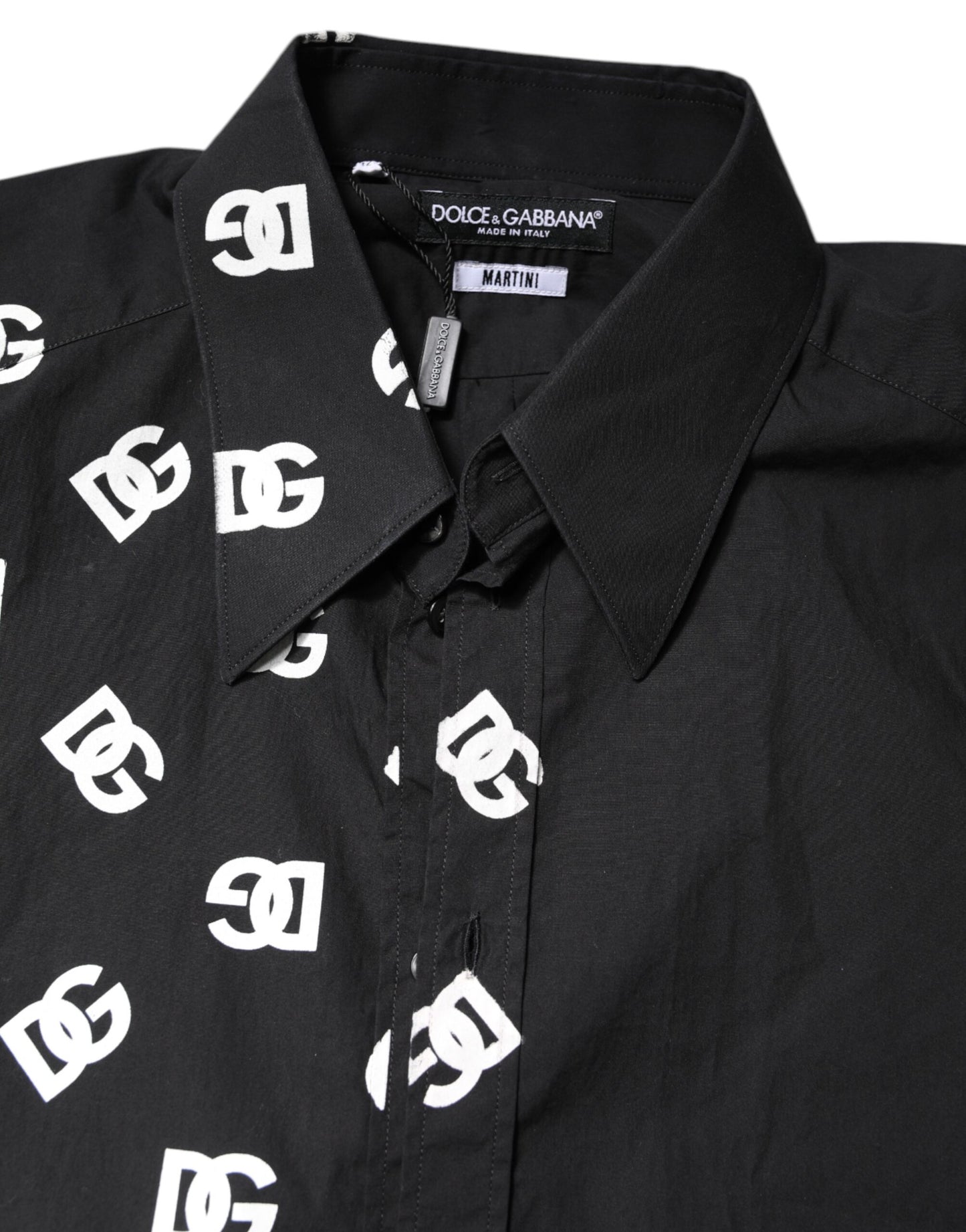 Dolce & Gabbana Black DG Logo Cotton MARTINI Dress Shirt Dolce & Gabbana