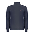 Norway 1963 blue wool men's sweater with a classic fit and ribbed collar, displayed on a plain background.
