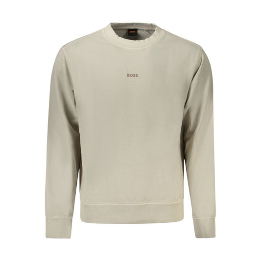 Hugo Boss Beige Cotton Men Sweater Hugo Boss