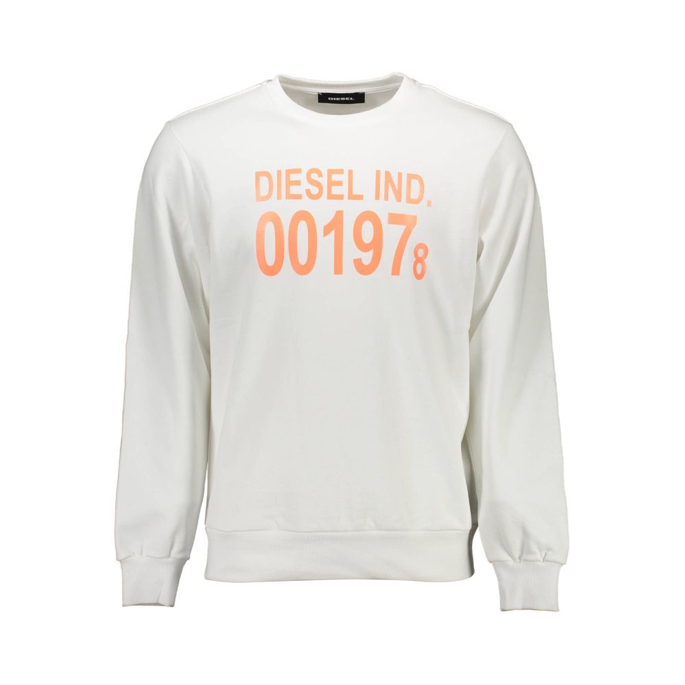 Diesel White Cotton Men Sweater Diesel
