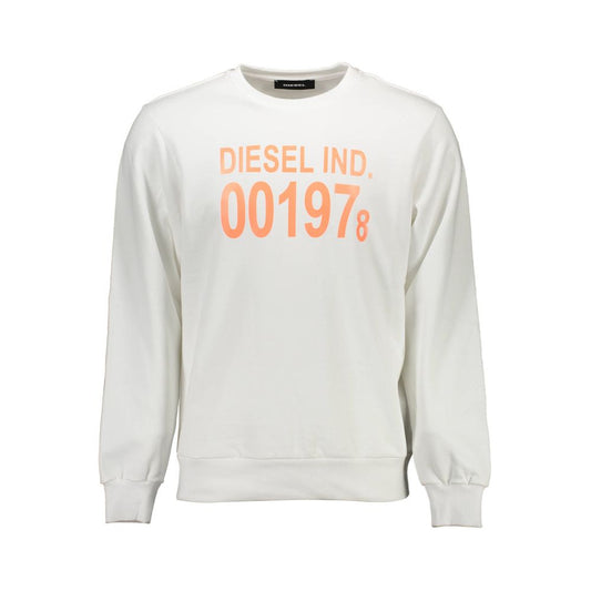 Diesel White Cotton Men Sweater Diesel