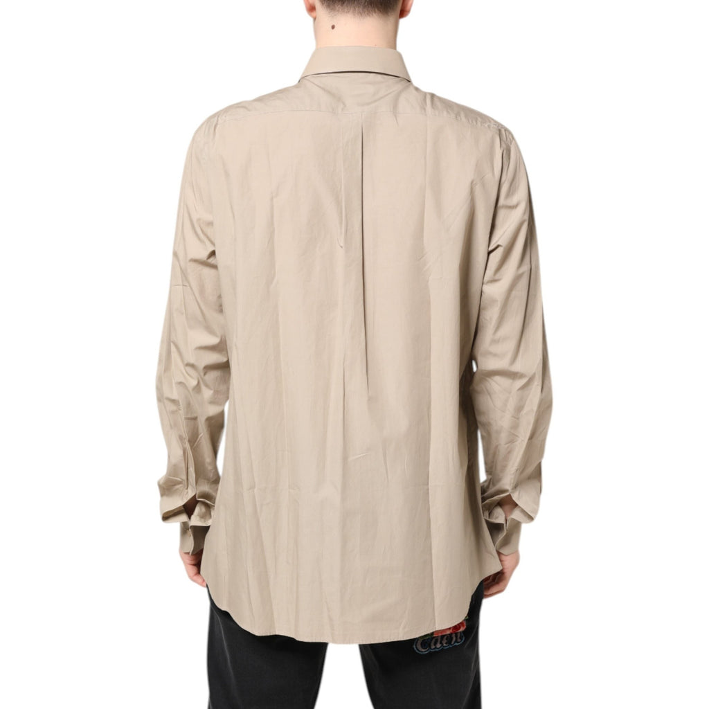 Dolce & Gabbana Beige Pin Up Print MARTINI Men Casual Shirt