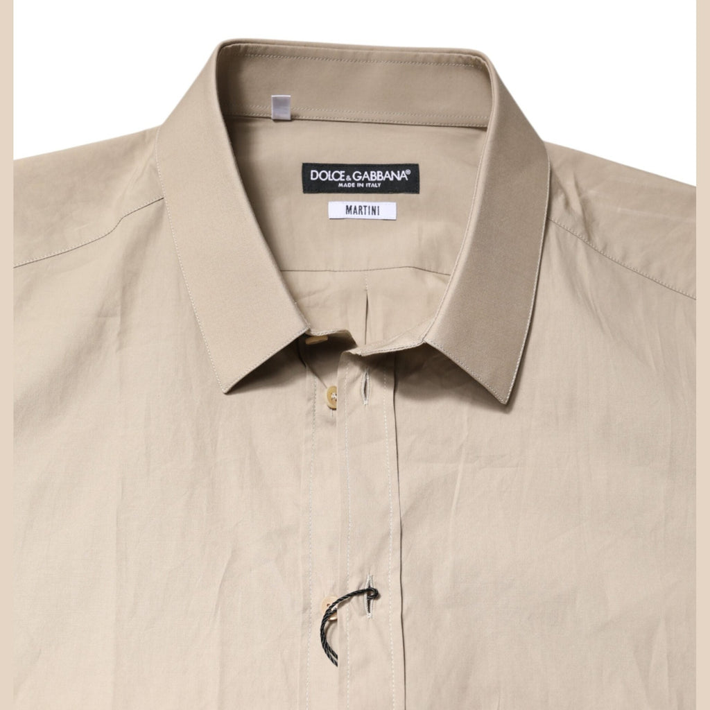 Dolce & Gabbana Beige Pin Up Print MARTINI Men Casual Shirt