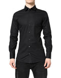Dolce & Gabbana Black GOLD Cotton Long Sleeves Dress Shirt - Eljoys Fashion 