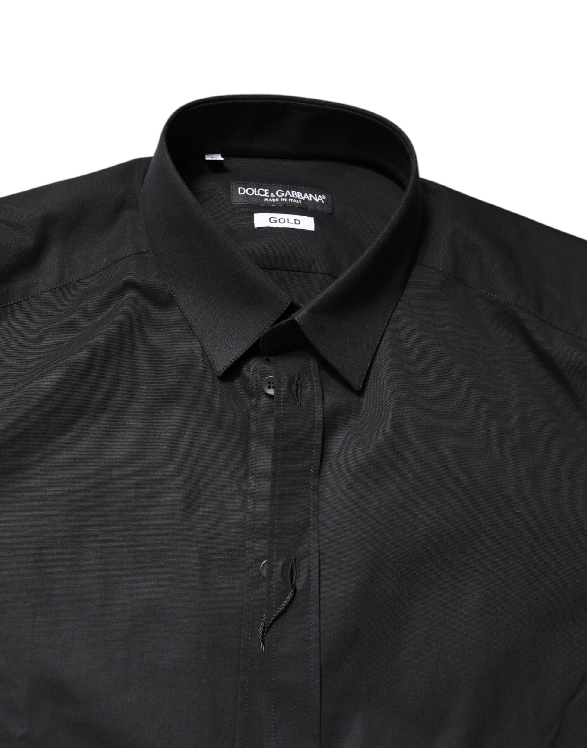 Dolce & Gabbana Black GOLD Cotton Long Sleeves Dress Shirt Dolce & Gabbana