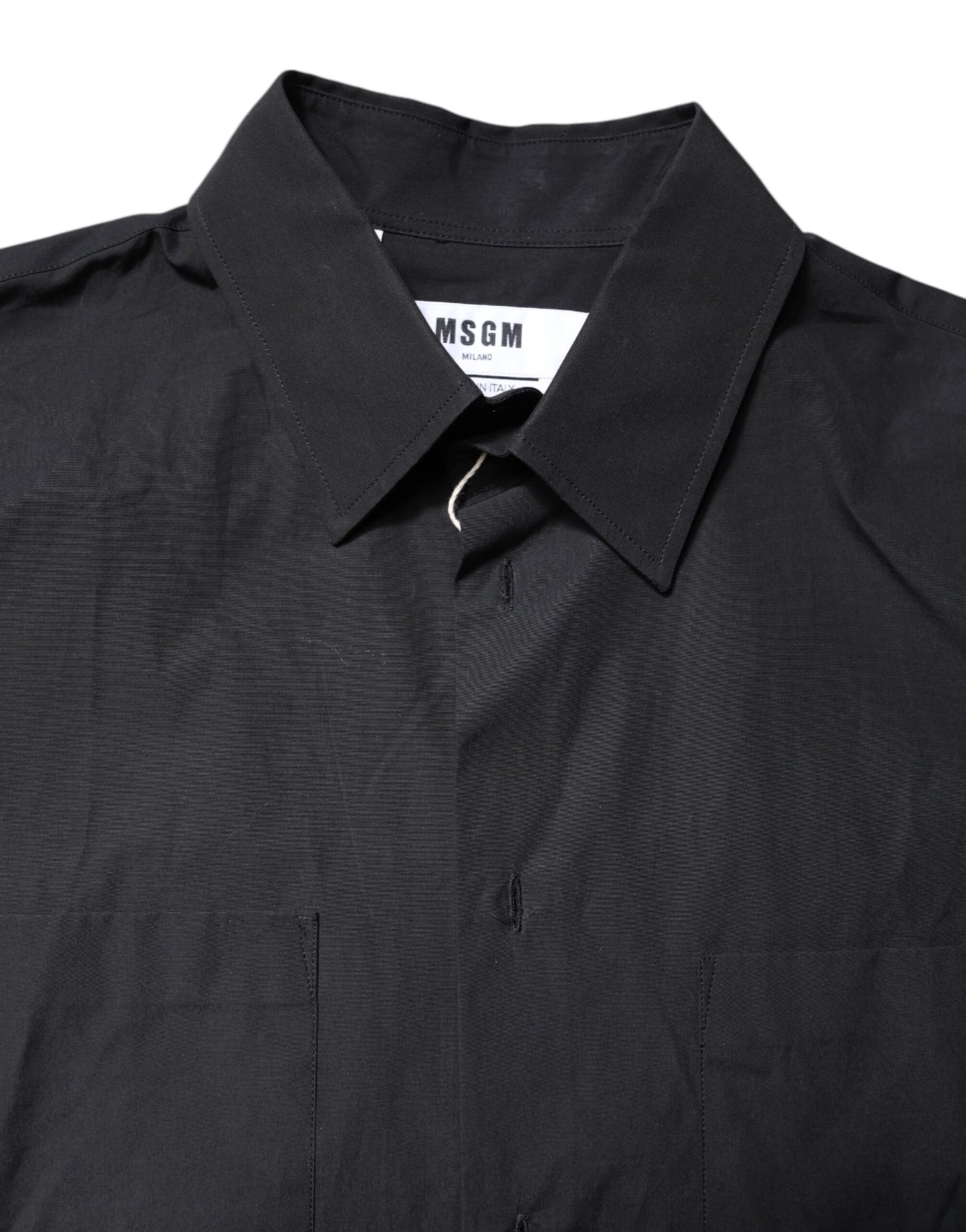 MSGM Black Printed Short Sleeves Collared Men Casual Shirt MSGM