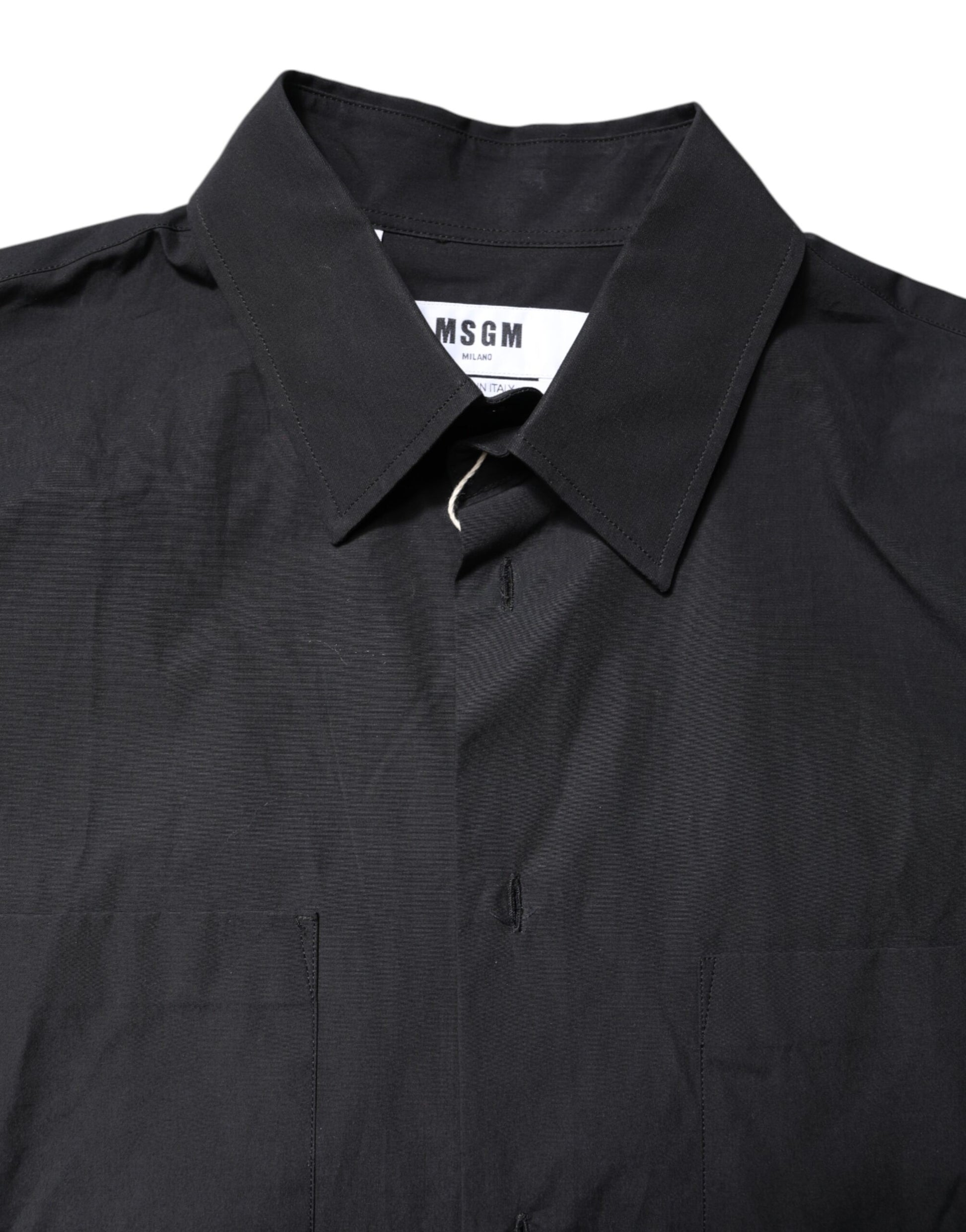 MSGM Black Printed Short Sleeves Collared Men Casual Shirt MSGM
