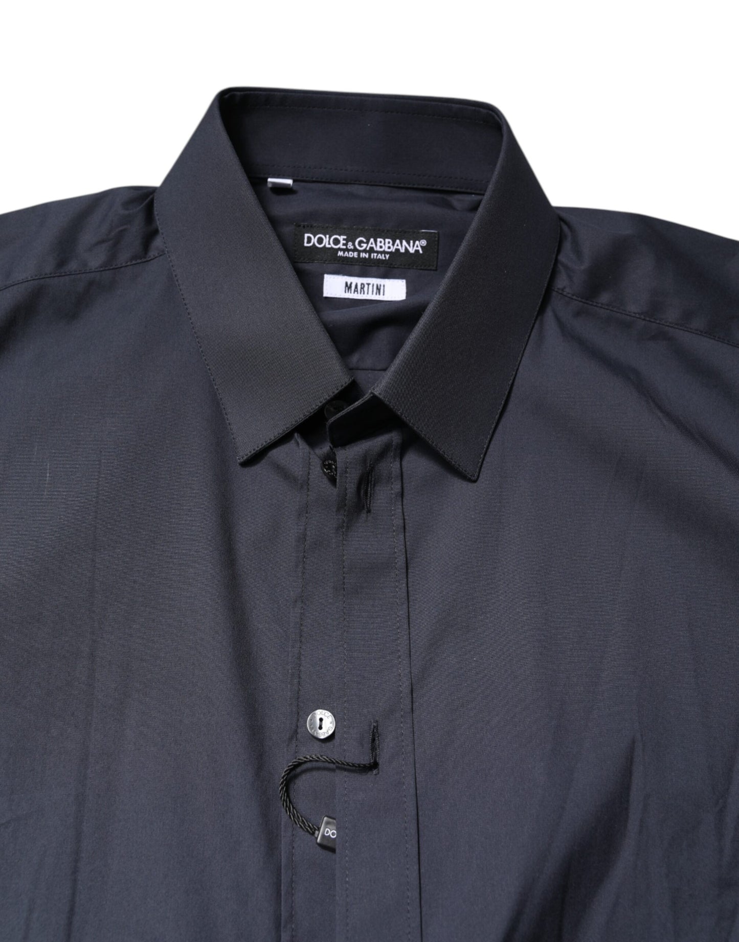 Dolce & Gabbana Dark Blue MARTINI Cotton Dress Formal Shirt Dolce & Gabbana