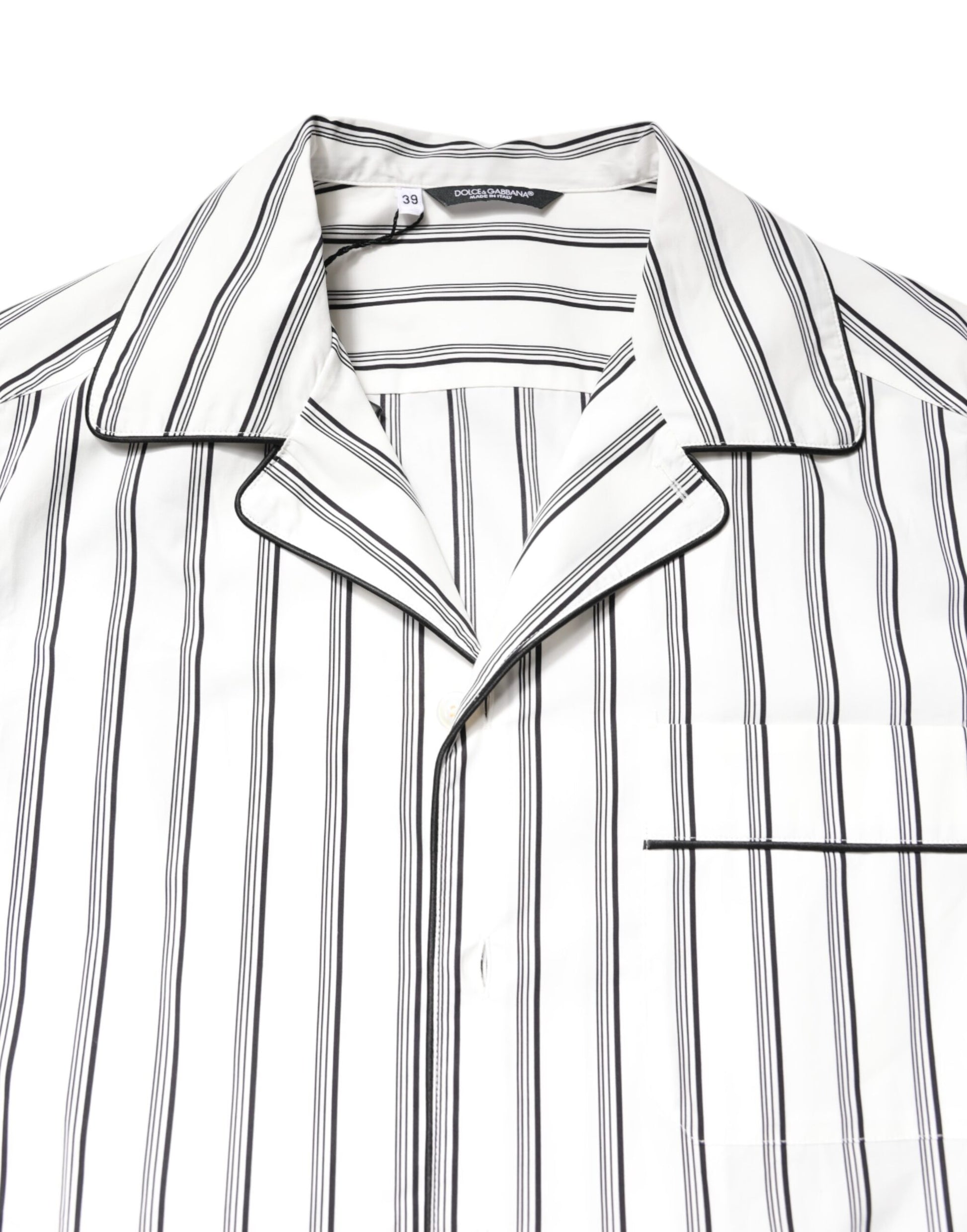 Dolce & Gabbana White Stripes Lounge Pajama Sleepwear Shirt Dolce & Gabbana