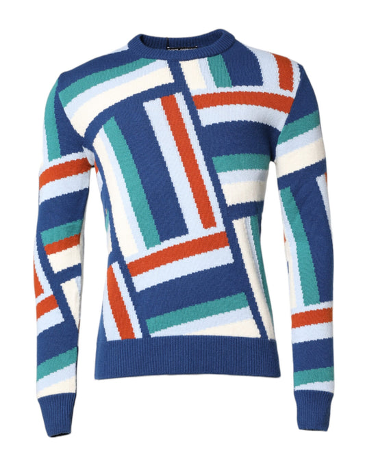 Dolce & Gabbana Multicolor Cashmere Knit Pullover Sweater Dolce & Gabbana