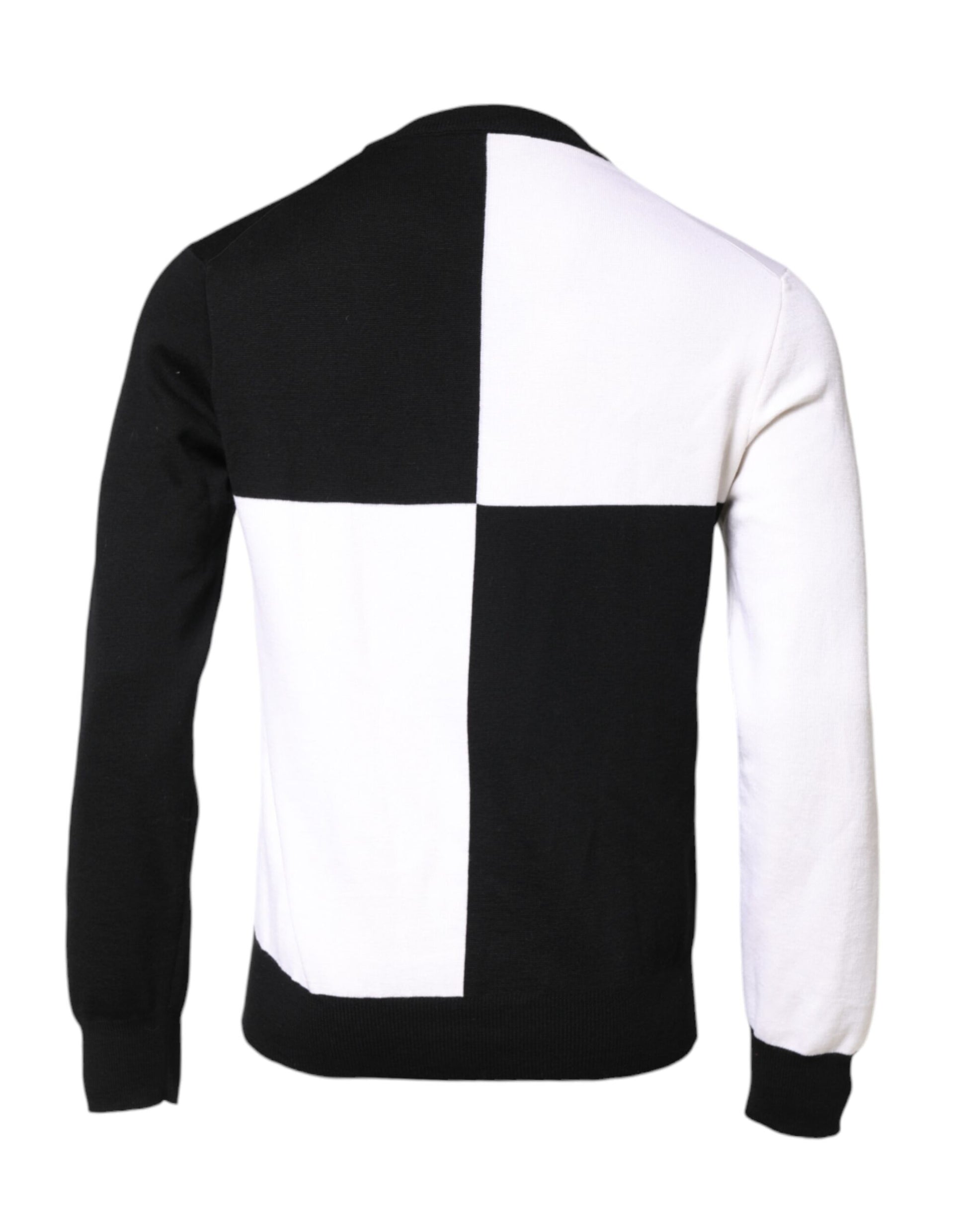 Dolce & Gabbana Black White Knit Logo Print Pullover Sweater Dolce & Gabbana