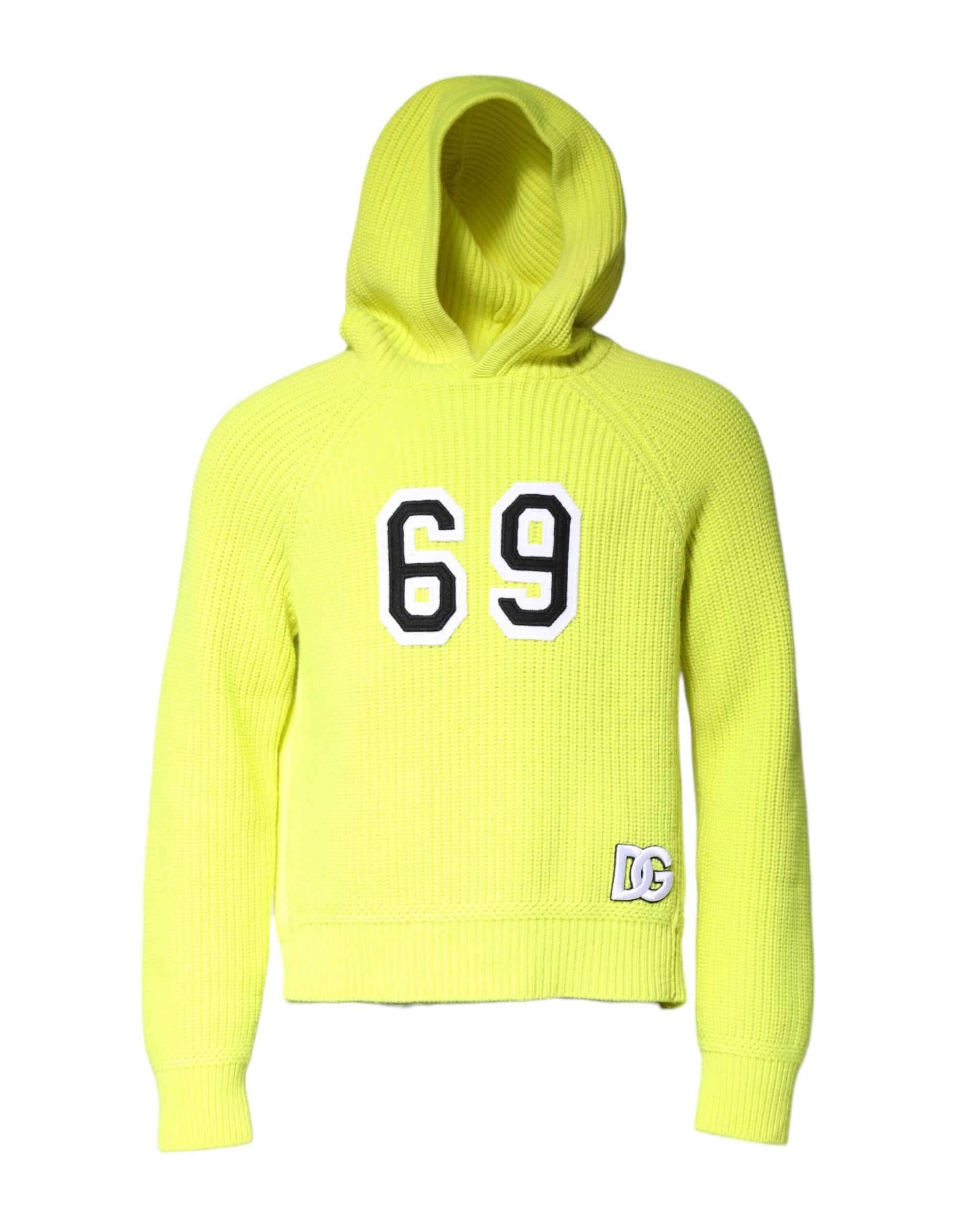Dolce & Gabbana Green 69 Knit Hooded Men Pullover Sweater Dolce & Gabbana