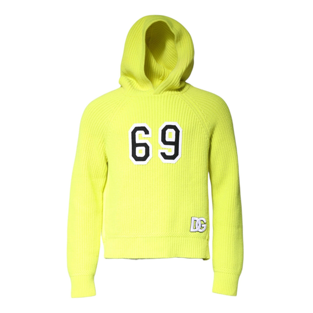 Dolce & Gabbana Green 69 Knit Hooded Men Pullover Sweater