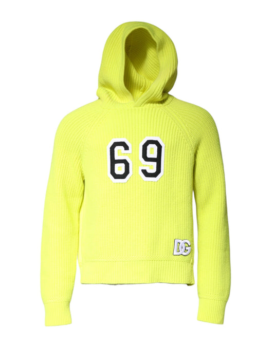 Dolce & Gabbana Green 69 Knit Hooded Men Pullover Sweater Dolce & Gabbana