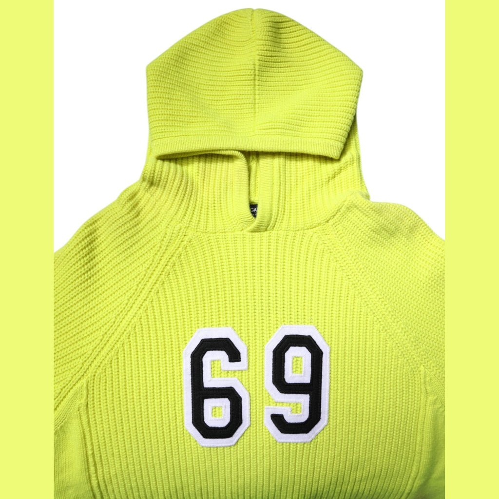 Dolce & Gabbana Green 69 Knit Hooded Men Pullover Sweater