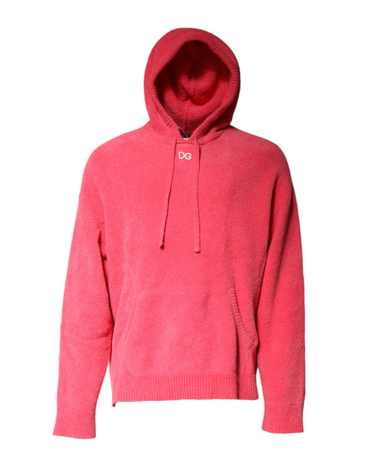 Dolce & Gabbana Red Cotton Knit Hooded Men Pullover Sweater Dolce & Gabbana