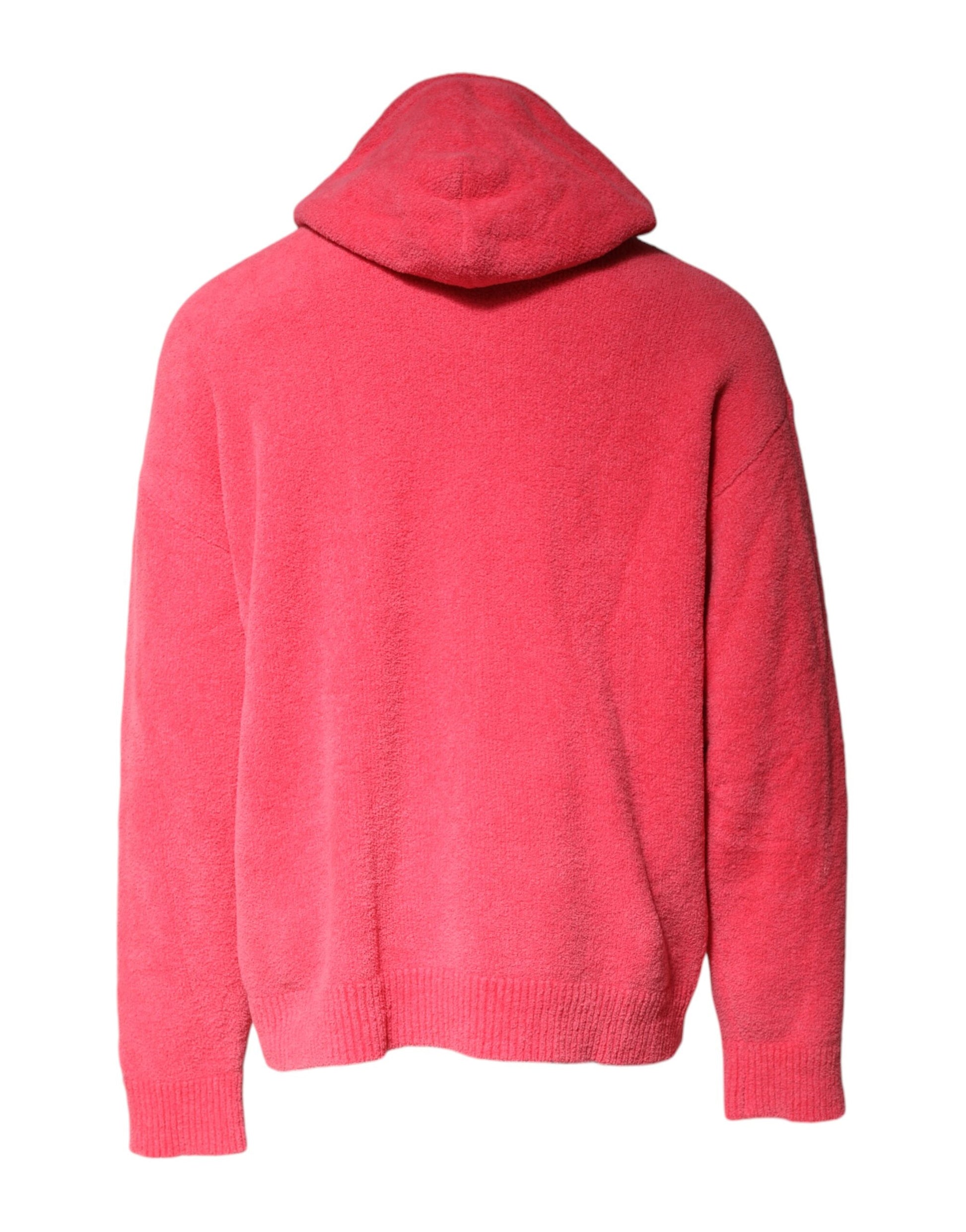 Dolce & Gabbana Red Cotton Knit Hooded Men Pullover Sweater Dolce & Gabbana