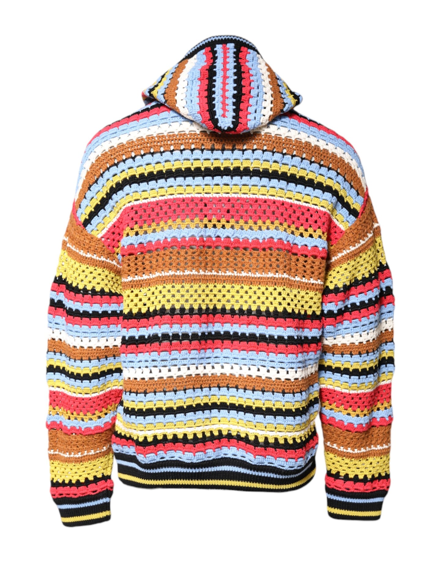 Dolce & Gabbana Multicolor Cotton Hooded Pullover Sweater Dolce & Gabbana