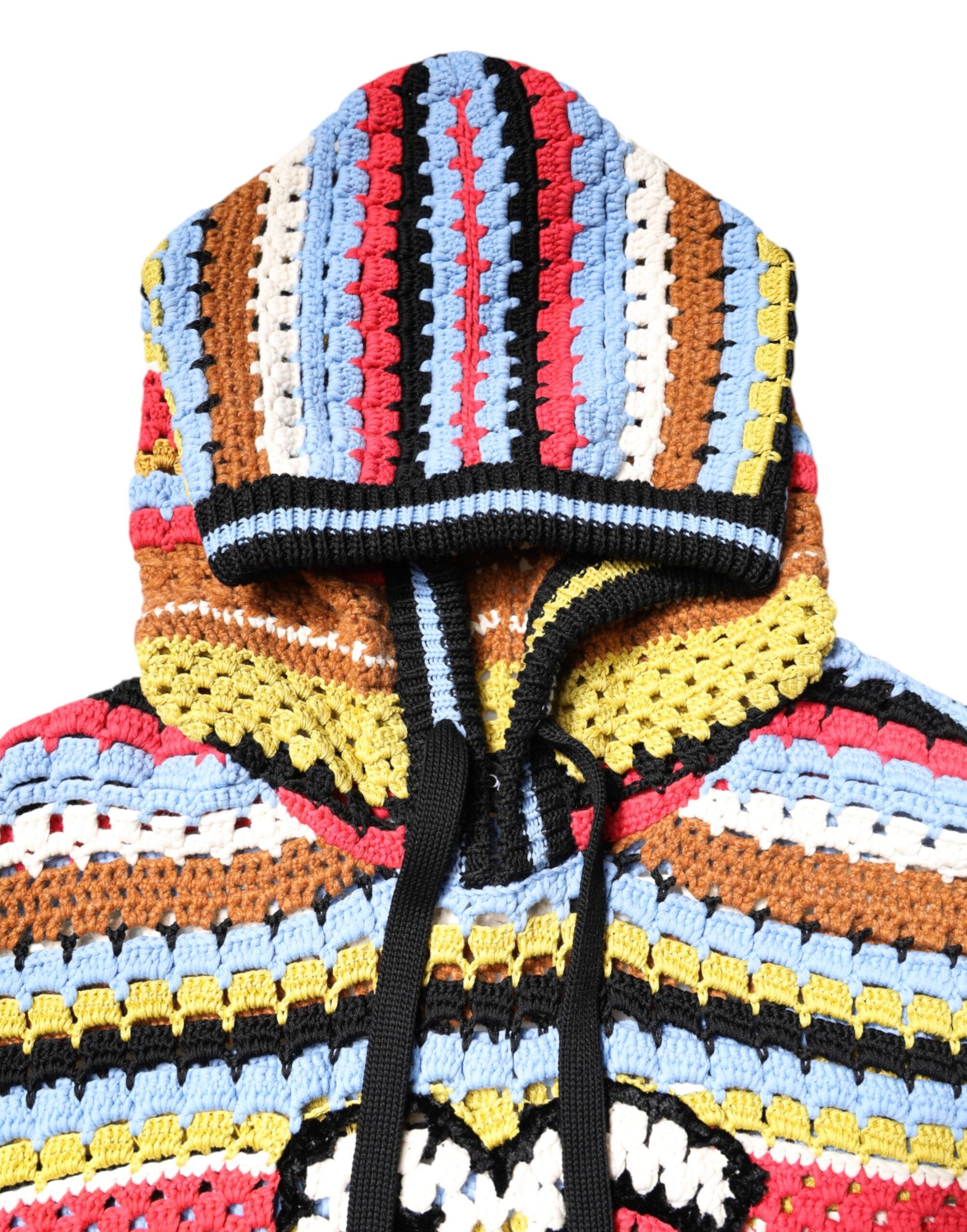 Dolce & Gabbana Multicolor Cotton Hooded Pullover Sweater Dolce & Gabbana