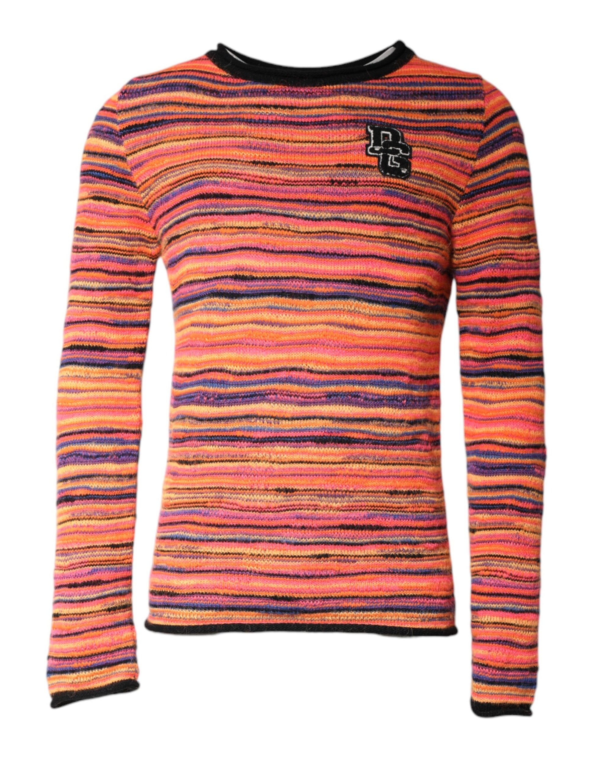Dolce & Gabbana Multicolor Wool DGLogo Knit Pullover Sweater Dolce & Gabbana