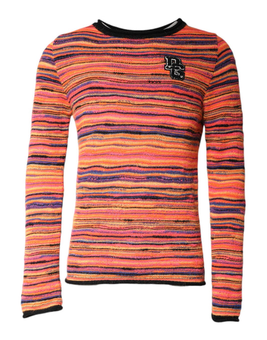 Dolce & Gabbana Multicolor Wool DGLogo Knit Pullover Sweater Dolce & Gabbana
