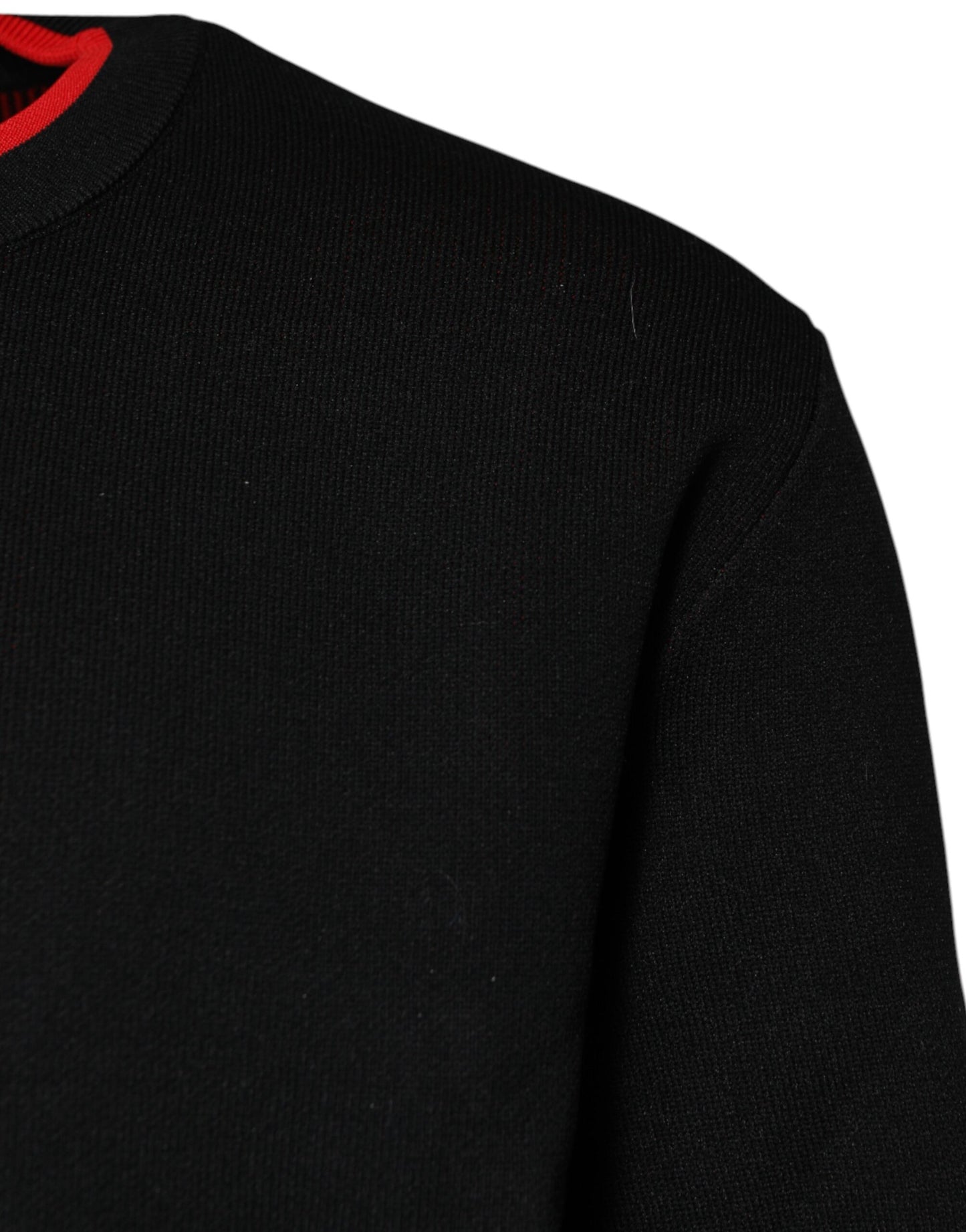Dolce & Gabbana Black Nylon DGLogo Knit Men Pullover Sweater Dolce & Gabbana