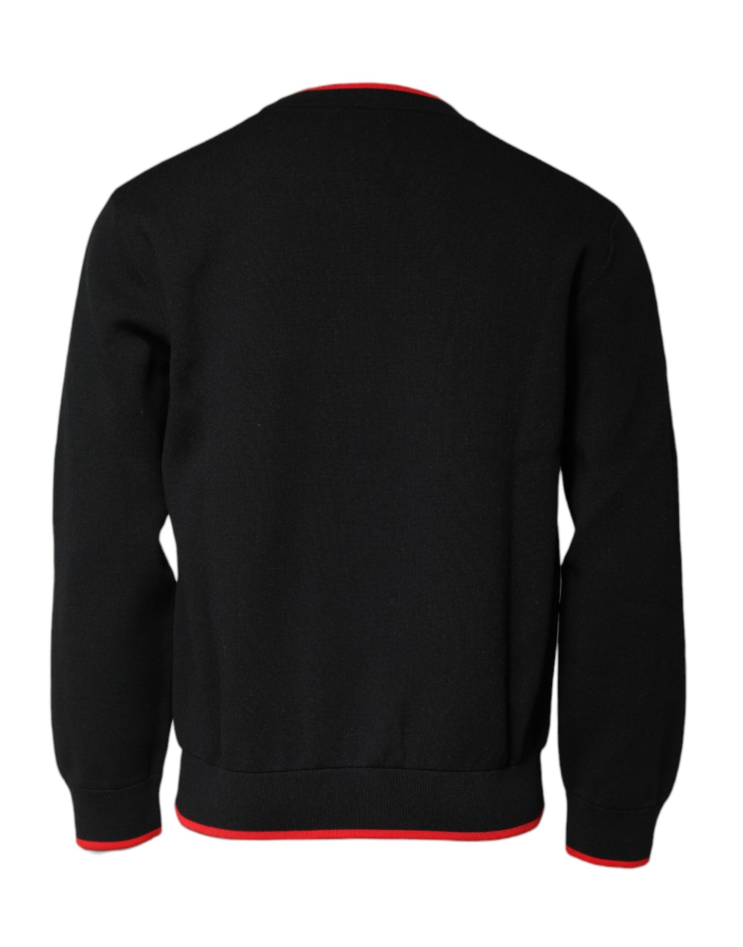 Dolce & Gabbana Black Nylon DGLogo Knit Men Pullover Sweater Dolce & Gabbana