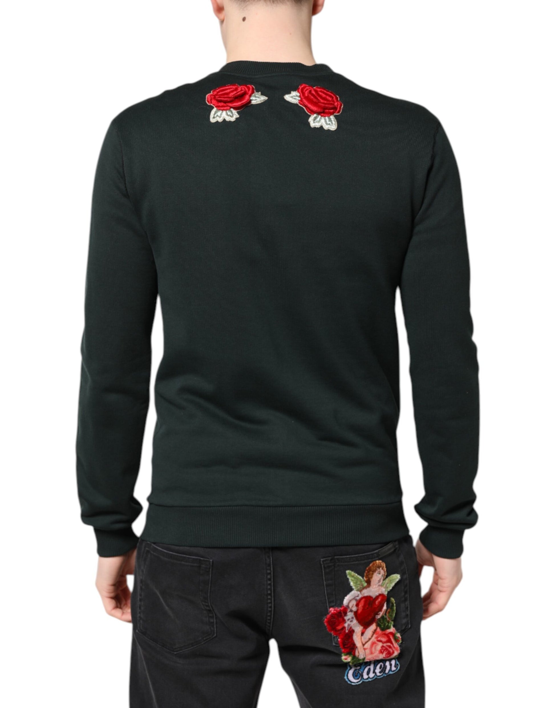 Dolce & Gabbana Black Sequined Embellished Pullover Sweater Dolce & Gabbana