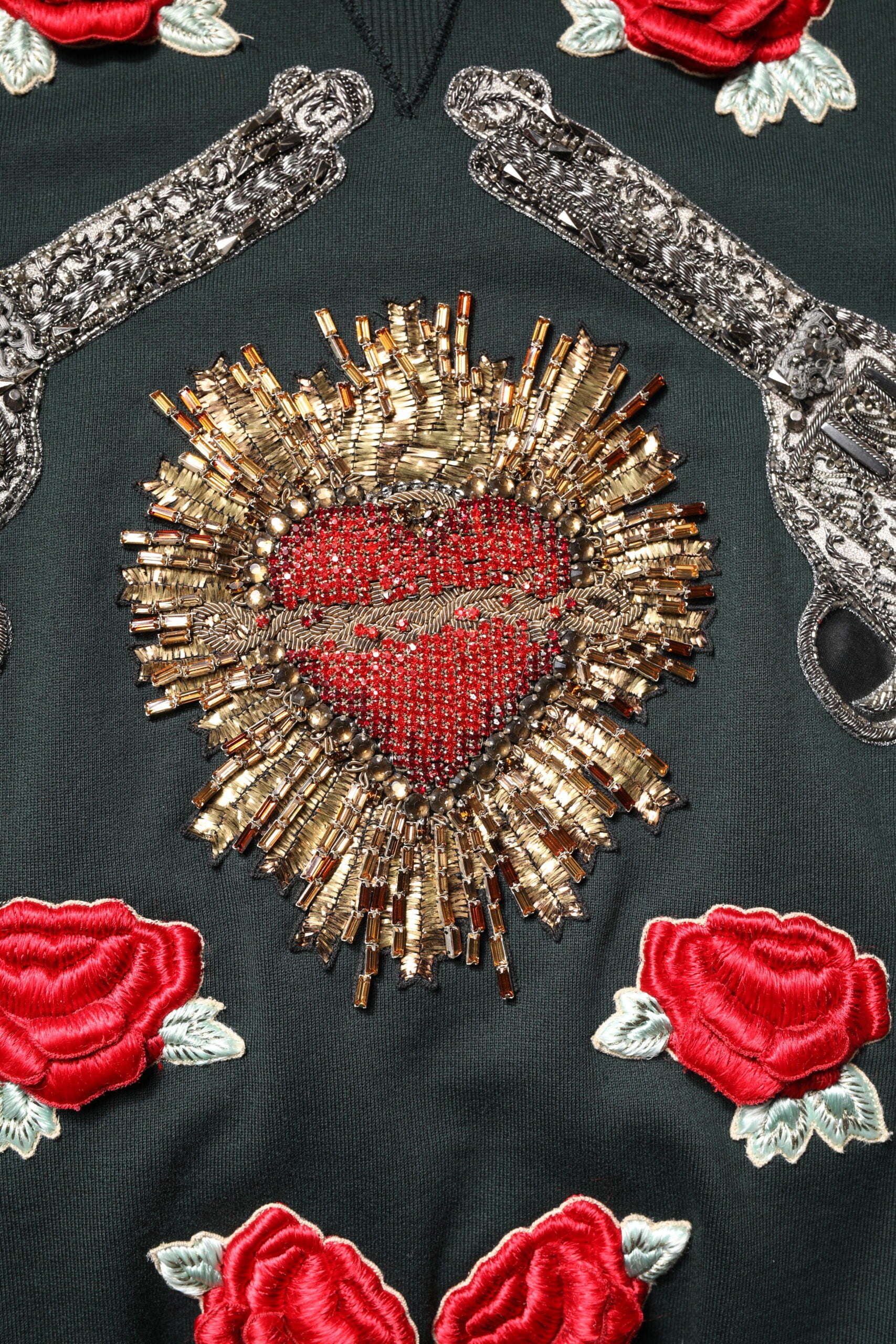Dolce & Gabbana Black Sequined Embellished Pullover Sweater Dolce & Gabbana
