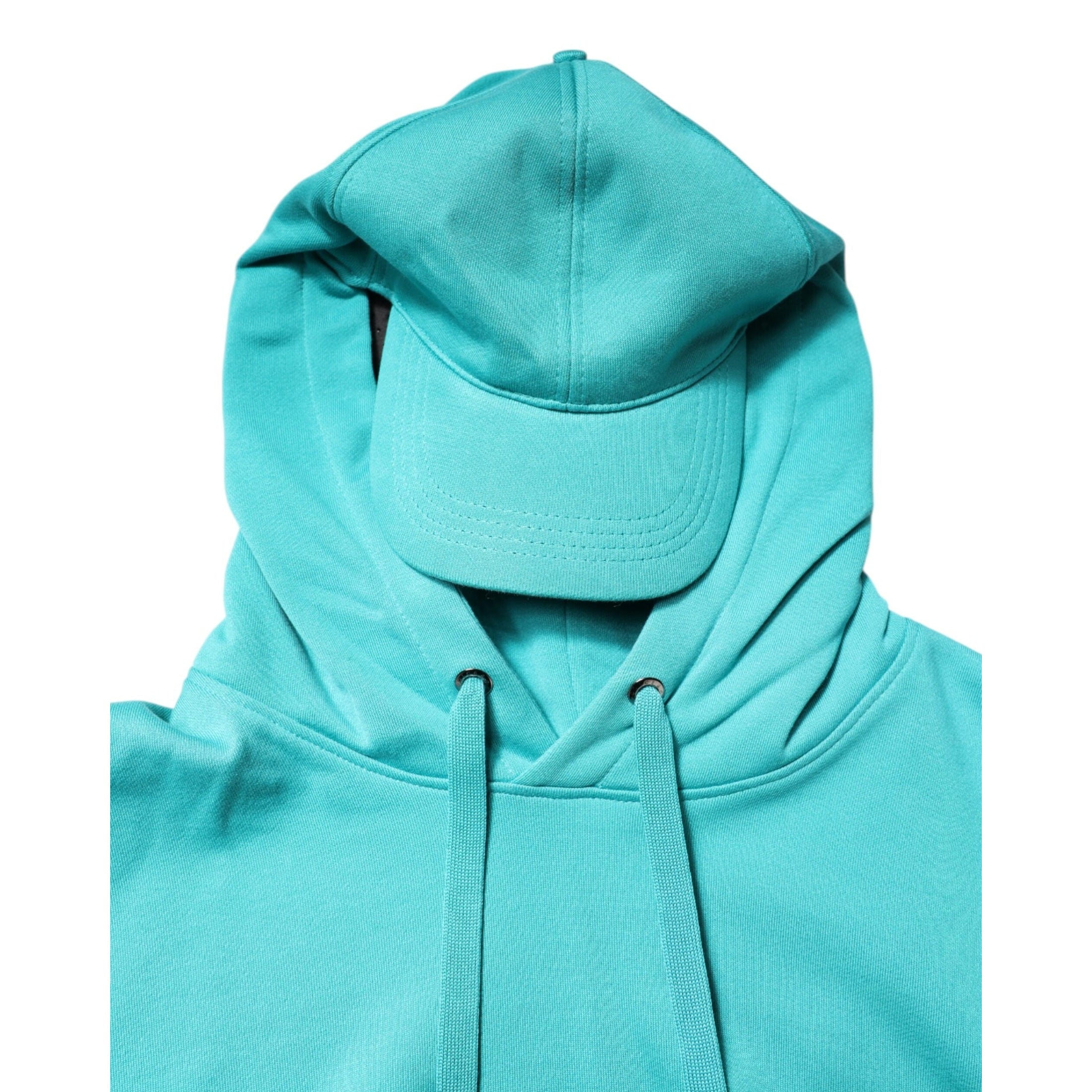 Dolce & Gabbana Green Cotton Hooded Men Sportswear Vest Sweater