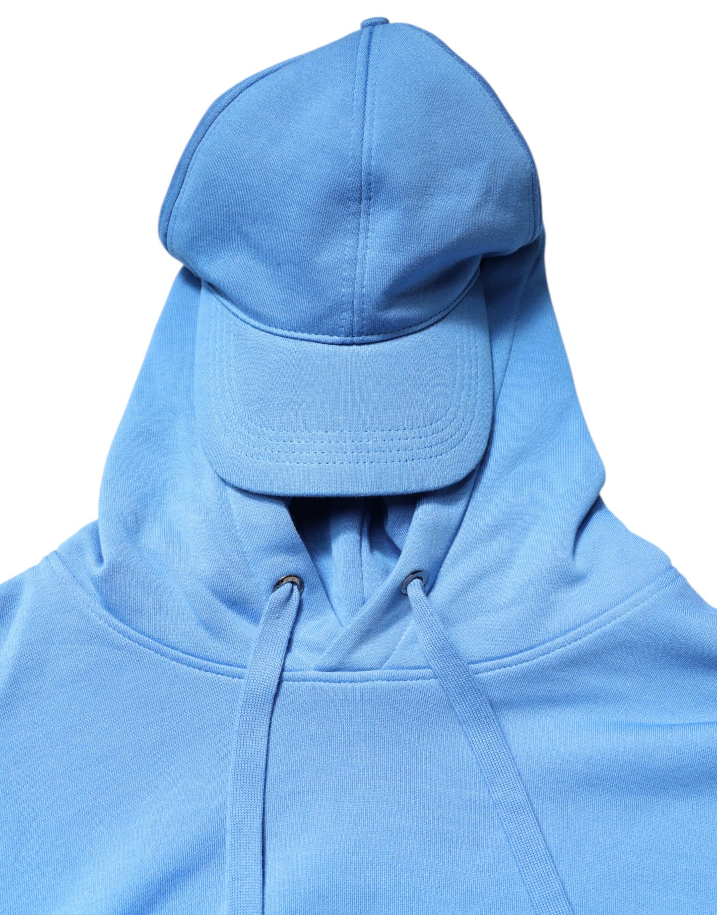 Dolce & Gabbana Blue Cotton Hooded Men Sportswear Vest Sweater Dolce & Gabbana