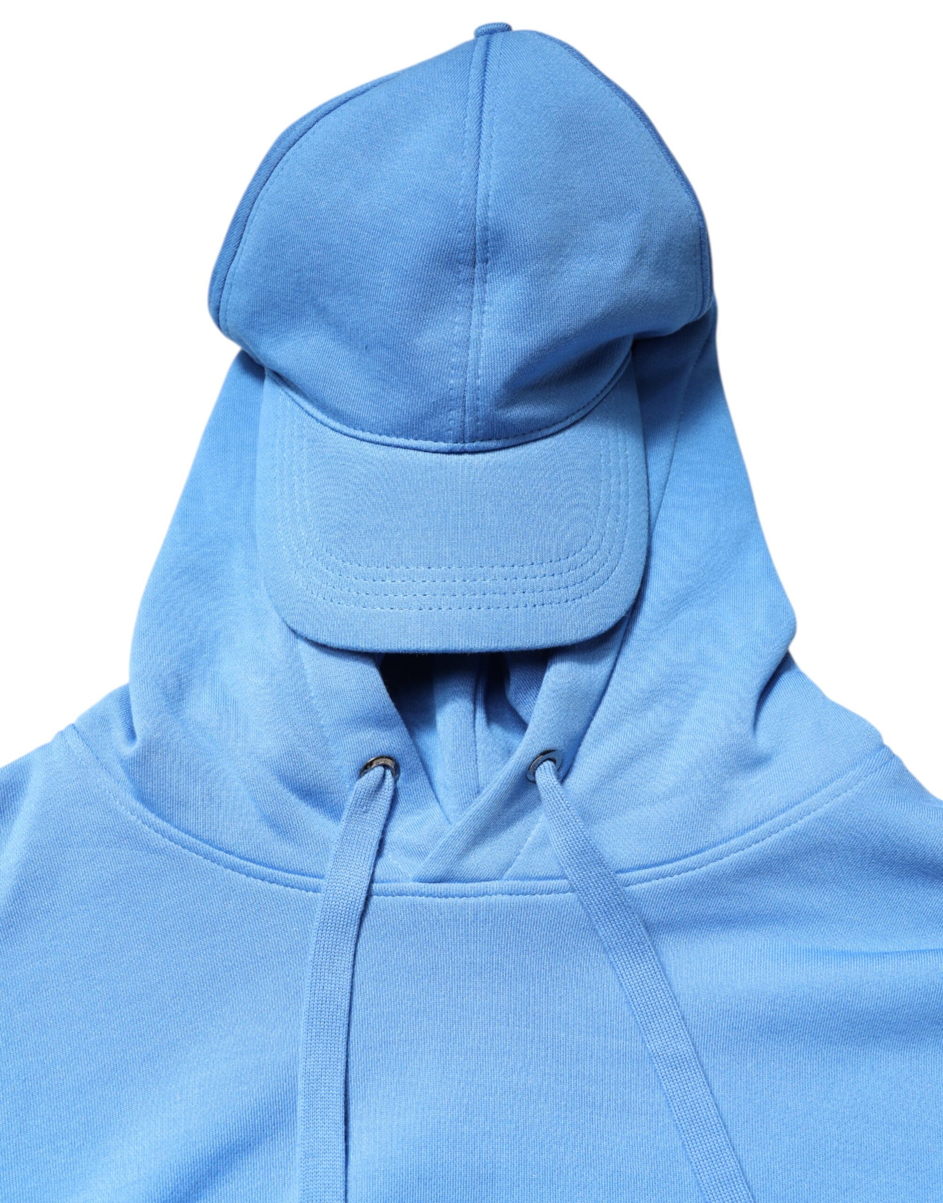 Dolce & Gabbana Blue Cotton Hooded Men Sportswear Vest Sweater Dolce & Gabbana